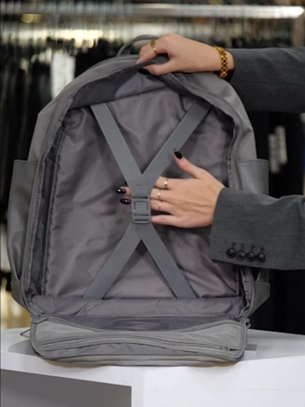 Beis Travel Backpack in Grey - Picture 12 of 13